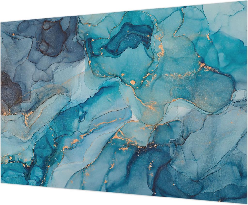 Wandtapete - Dekorative Tapete für Wohnzimmer - Tapetenfolie für Wanddekoration - 312x219 cm - Blaue Abstraktion