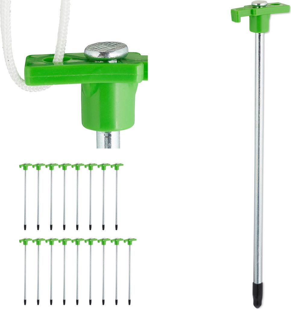 Relaxdays Set da 18 picchetti per terreni rocciosi, Immagine del prodotto 