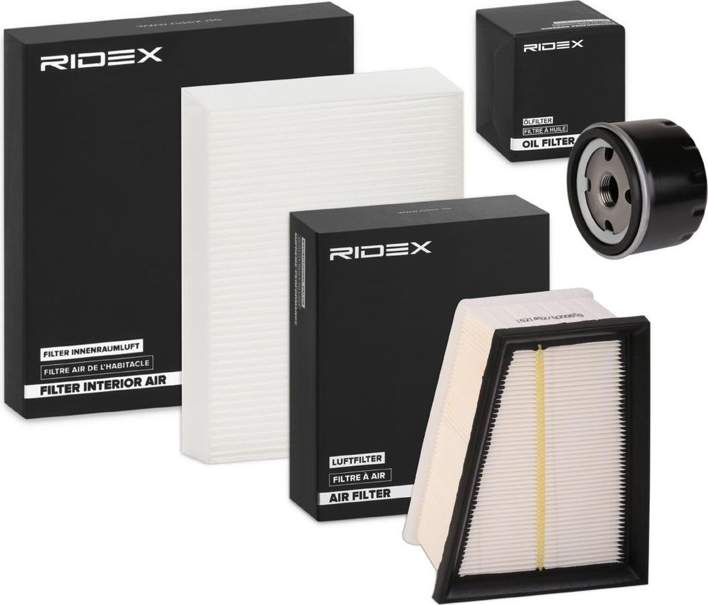 RIDEX Filterset Inspektionspaket Filtersatz für RENAULT SCÉNIC II (JM0/1) Scénic I (JA0/1, FA0) MEGANE Scenic (JA0/1) MEGANE I Coach (DA0/1)