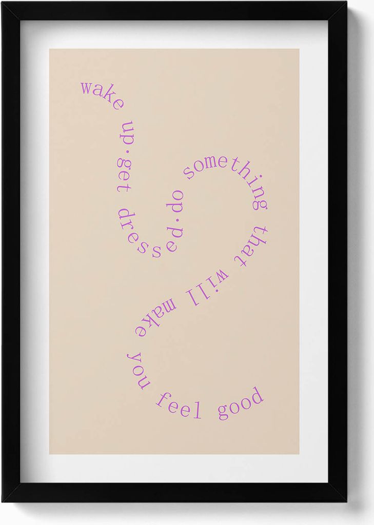 Motivierender inspirierender Satz– Wandbild mit Rahmen – Gerahmtes Bild – Wanddekoration – 40x60 cm – Schwarz