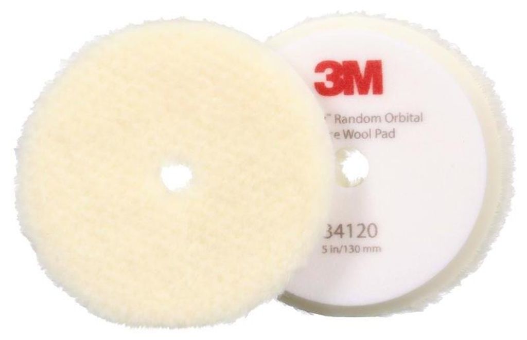 3M Perfect-It Polierträger mit Polierfell für Exzenterpoliermaschine, grob, Weiß, 130 mm (5 in), 34120 | Beutel (1 Stück)