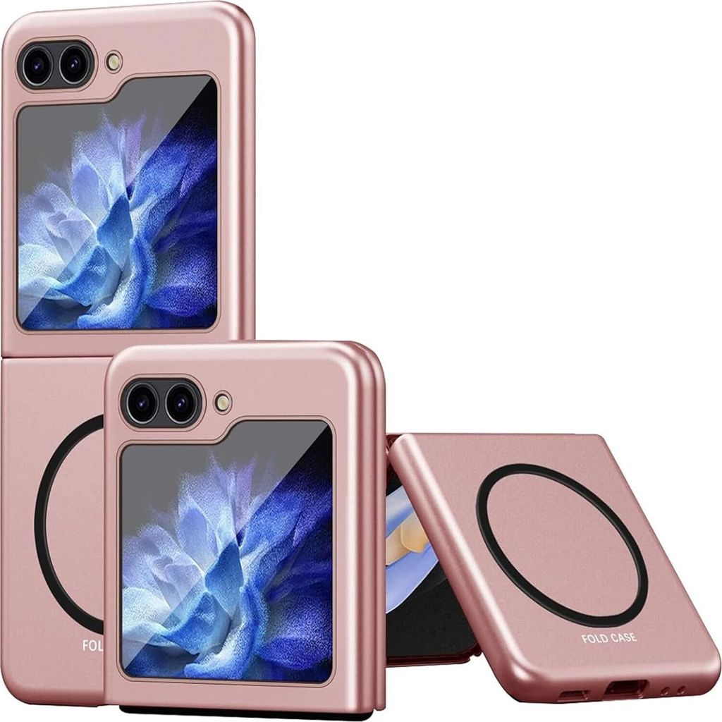 Magnetische Hülle für Samsung Galaxy Z Flip 6 / Z Flip 7 FE kompatibel mit Magsafe, Dünn Matt PC Harte Handyhülle Roségold