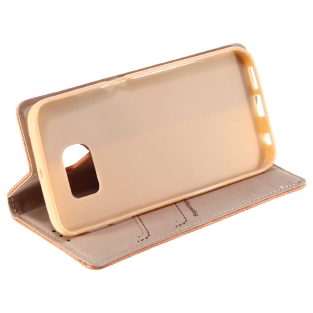 Book Case Handyhülle für Samsung Galaxy S6 Edge Gold
