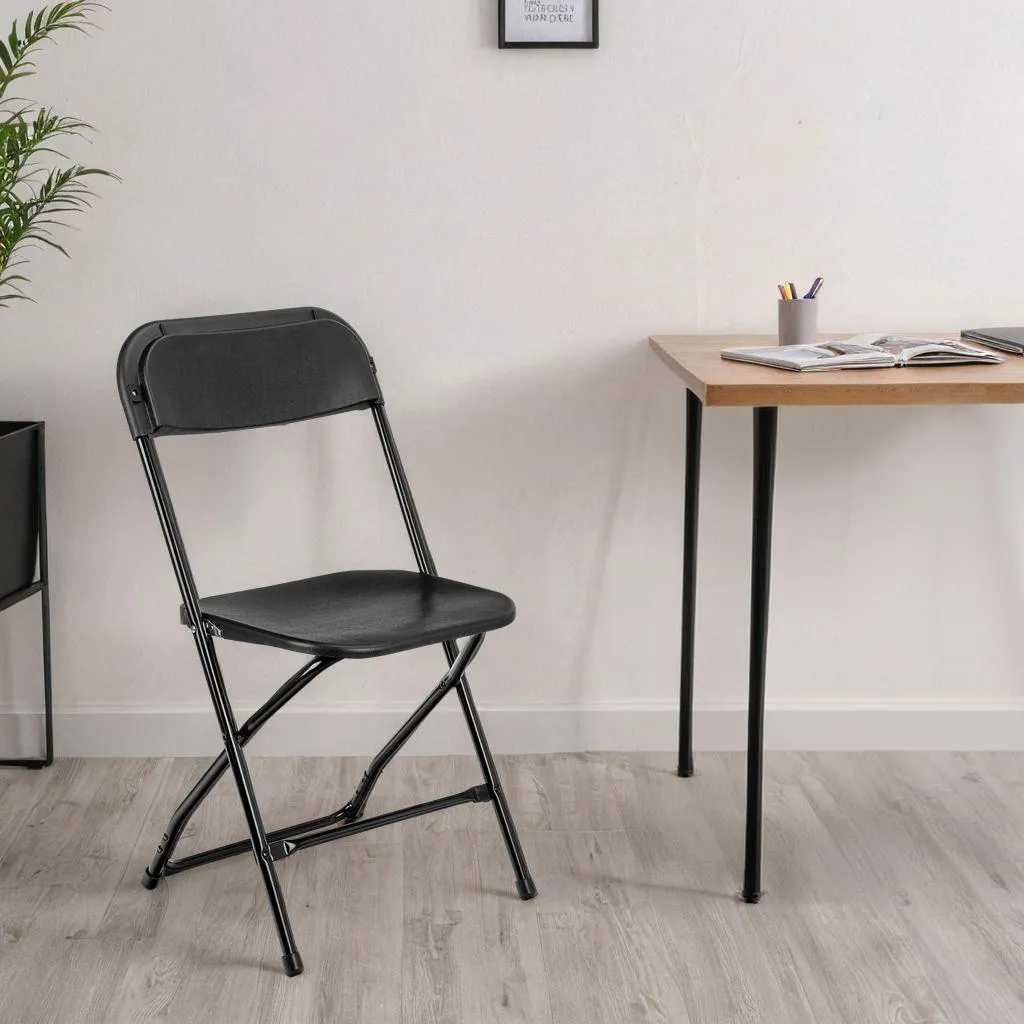 SIMPLO BLACK Chaise de Restauration Pliante Noire - Lot de 2 Pratique
