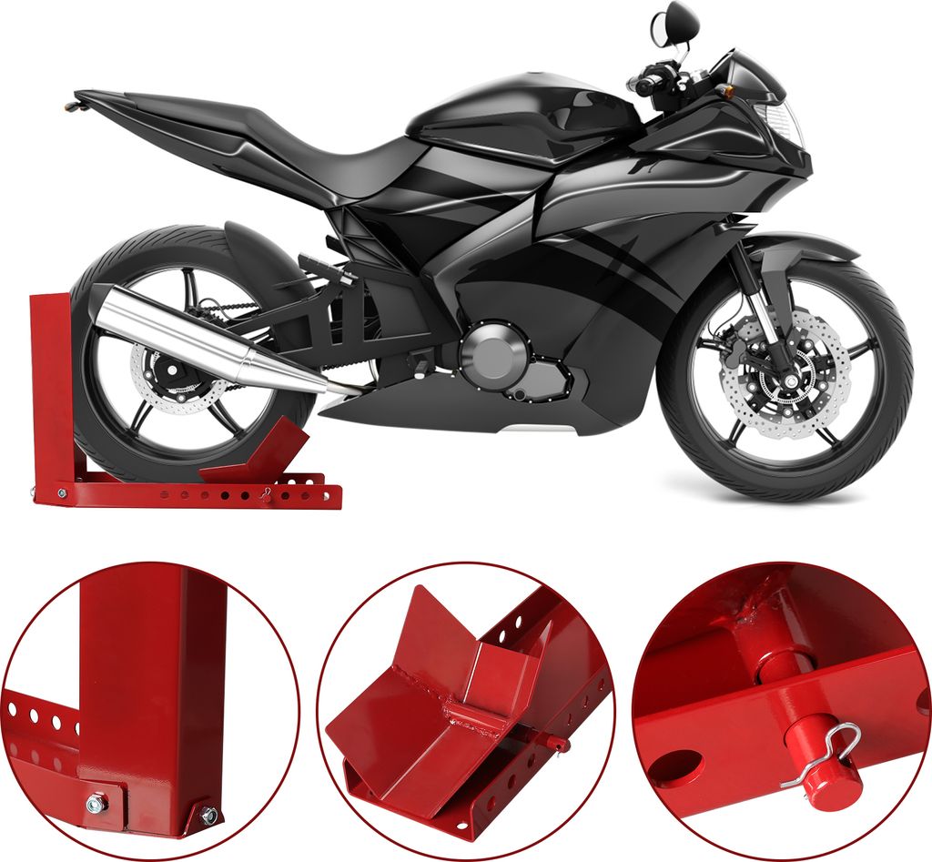 Jopassy Motorradständer 9 Löcher , Mobile Motorrad Ständer aus Stahl Radwippe Motorradwippe Motorrad Radklemme (1 Stück)