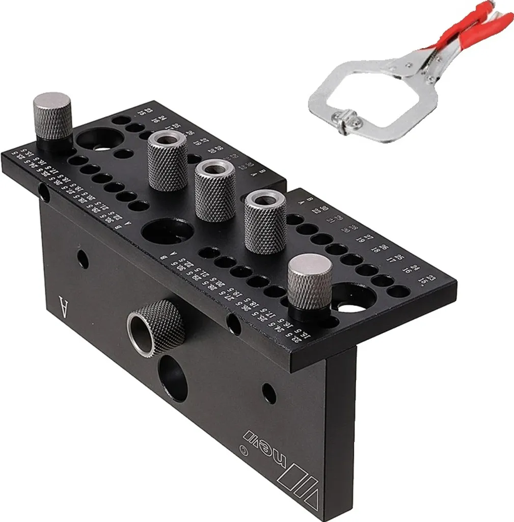Gabarit de perçage pour goujon 3 en 1, kit menuiserie aluminium noir