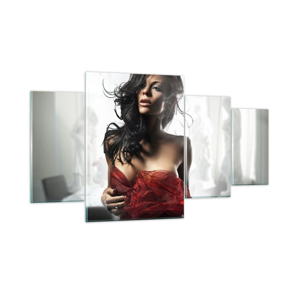 Bilder auf glas - Schönheit Körper Kleid Eleganz - 160x90cm - Glasbilder - Wandbilder - Kunstdruck - zum Aufhängen bereit - Wanddekoration aus G...