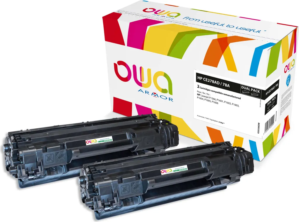 Toner compatible HP CE278AD Noir OWA Armor : Fini les impressions floues