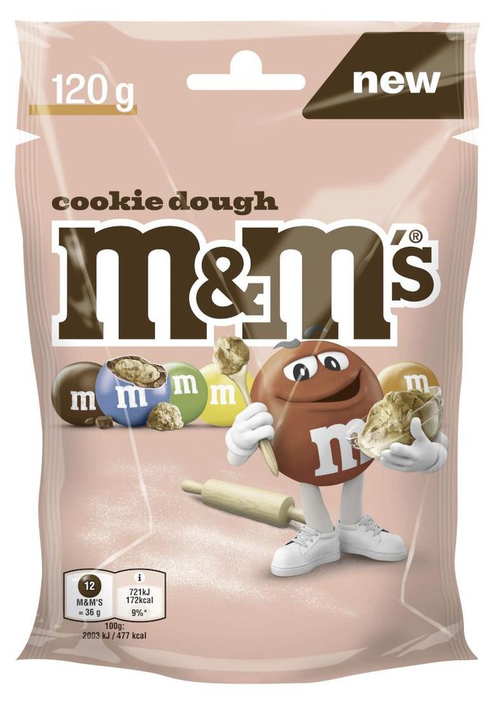 M&M'S Cookie Dough Geschmack knackige Schokolinsen Packung 120g