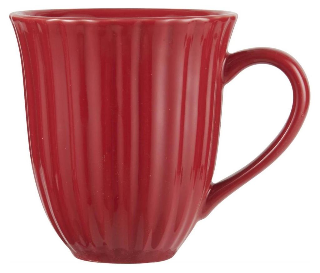 IB Laursen MYNTE Becher Rillen Rot STRAWBERRY Keramik Geschirr Tasse 250 ml