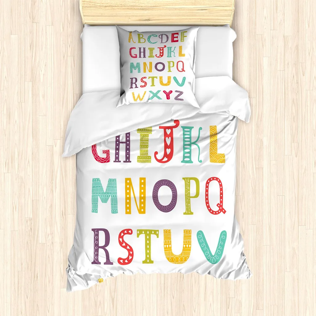 Copripiumino Bambini Alfabeto ABAKUHAUS 135x200 - Sicuro e Colorato