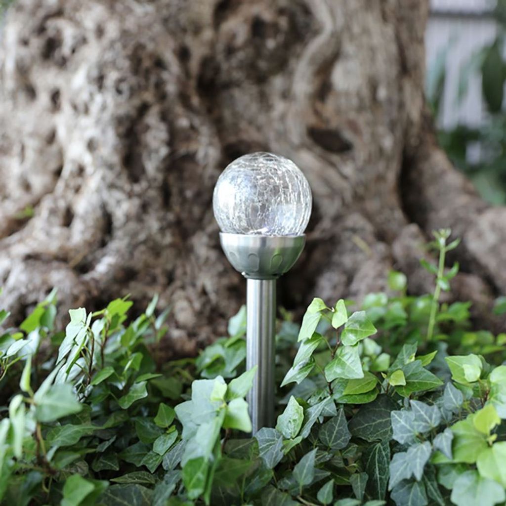 LED-Gartenlampe Crackle Glas Solarlampe Solarleuchte Gartenleuchte Gartendeko