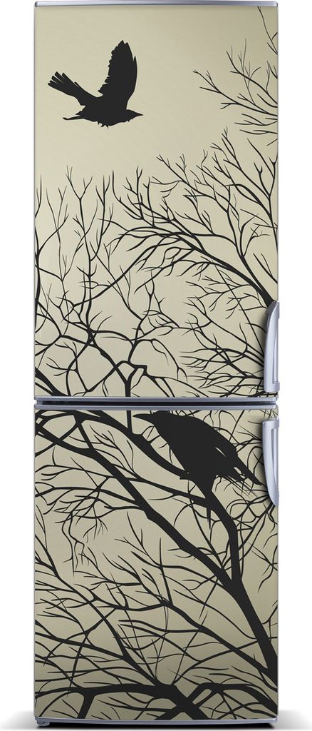 Tulup Kühlschrankdekoration - Magnetmatte - 60 cm x 180 cm - Magnet auf dem Kühlschrank - Krähen Auf Baum