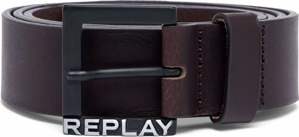 Replay Belt W100 Brown Three - Cintura Uomo in Pelle Marrone Vintage