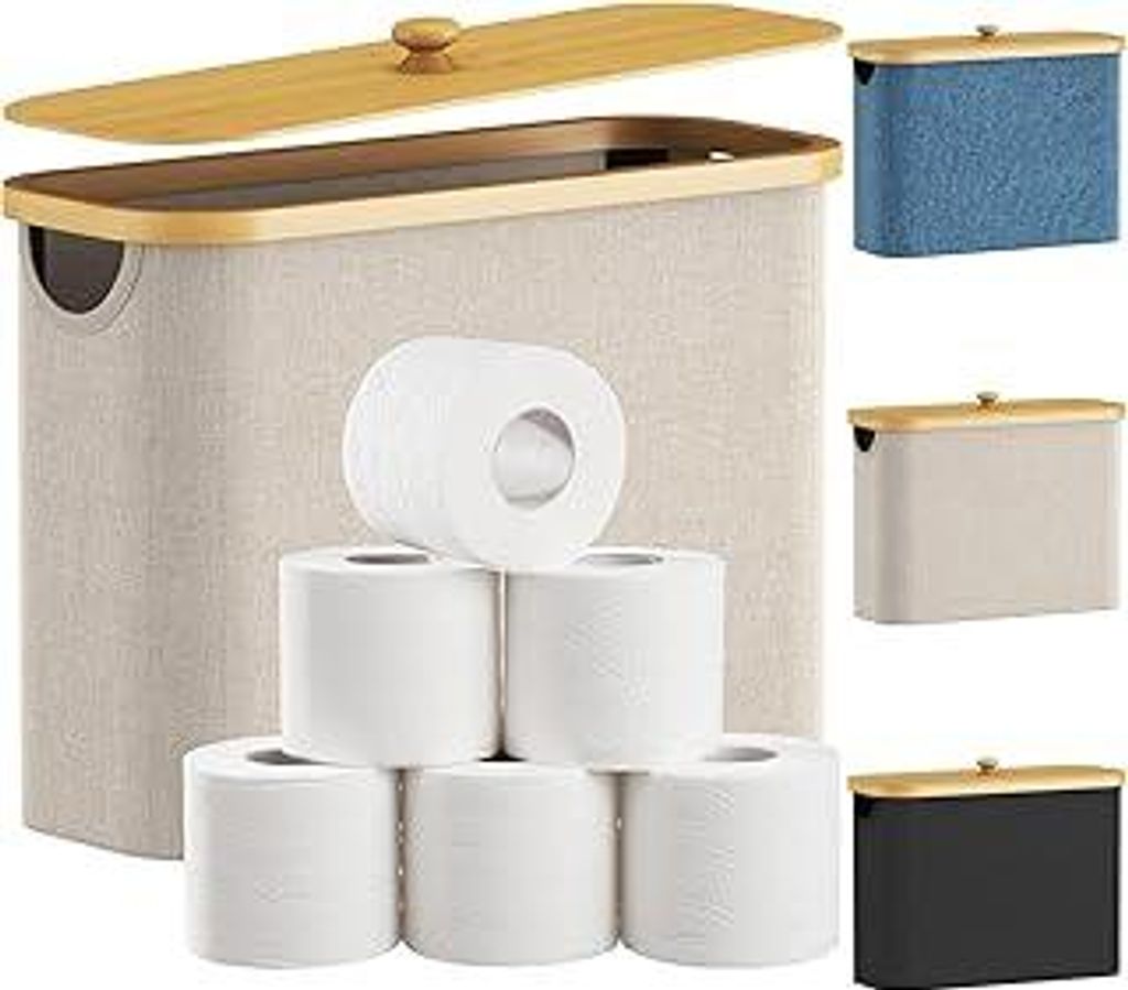 Lifewit 30L Toilettenpapier Aufbewahrungskorb, Bambus Badezimmer Organizer, Badezimmer Aufbewahrungsschrank, Toilet Paper Behälter mit Deckel, 41....