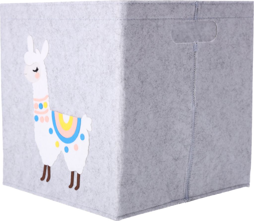 Bracia Mebelek | Aufbewahrungsbox - 30x30x30 cm - Spielzeugkiste, Aufbewahrung Kinderzimmer, Toy Box - Lama