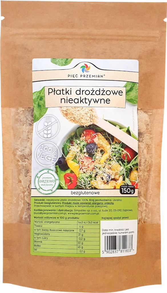 GLUTENFREIE INAKTIVE HEFEFLOCKEN 150 g – PIĘĆ PRZEMIAN Produktbild 