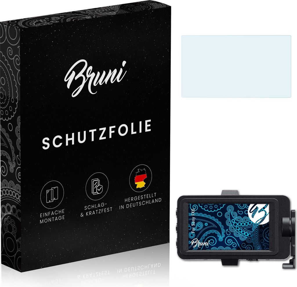 Bruni Basics-Clear 2x Schutzfolie kompatibel mit Sony FX6 Folie