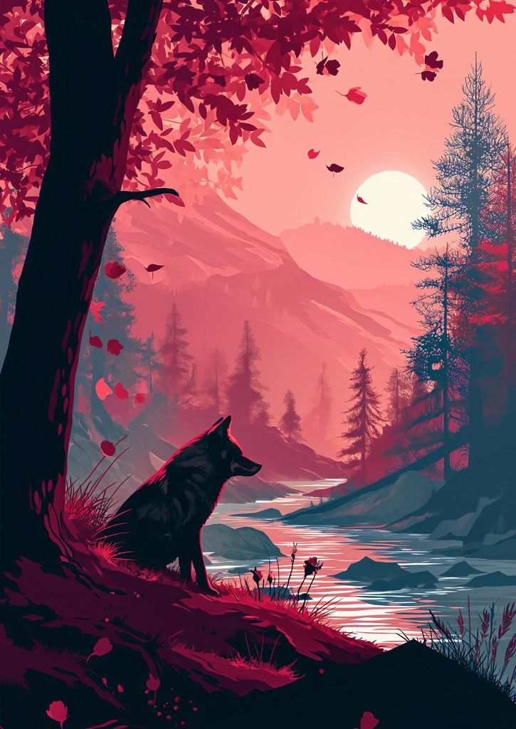 Plakat 42x59,4cm Wolf Am Waldrand