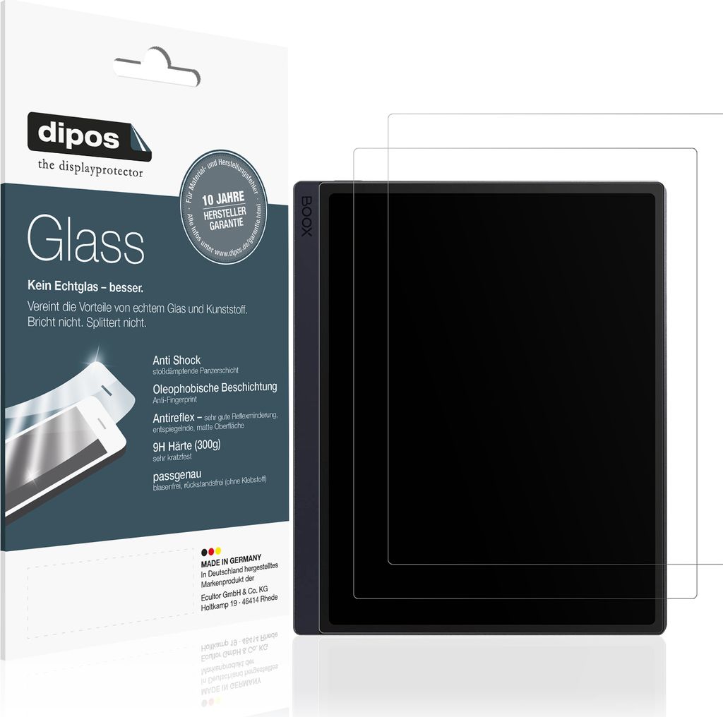 Schutzfolie für Boox GO 10.3 ePaper matt - Anti-Shock 9H Folie dipos Glass Kunststoffglas