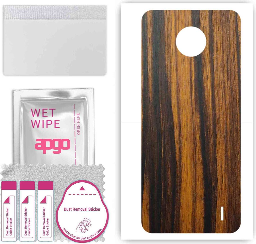 apgo Rückseite Schutzfolie, Skin, kompatibel mit Nokia C20, Hinten Displayschutzfolie aus Vinylfolie, kratzfest, einfache Montage - Tigerwood
