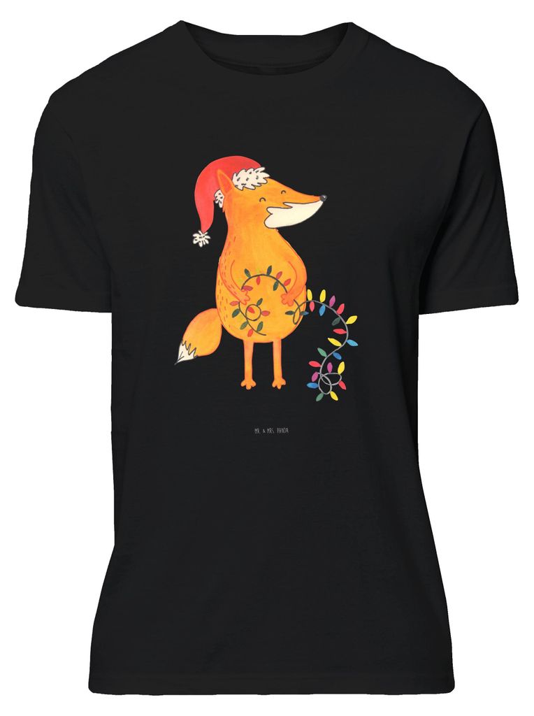 Mr. & Mrs. Panda Tshirt Fuchs Weihnachten - Schwarz - Produktbild 