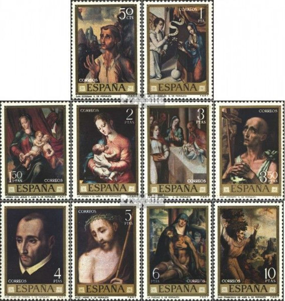 Briefmarken Spanien 1970 Mi 1849-1858 (kompl.Ausg.) postfrisch Tag der Briefmarke