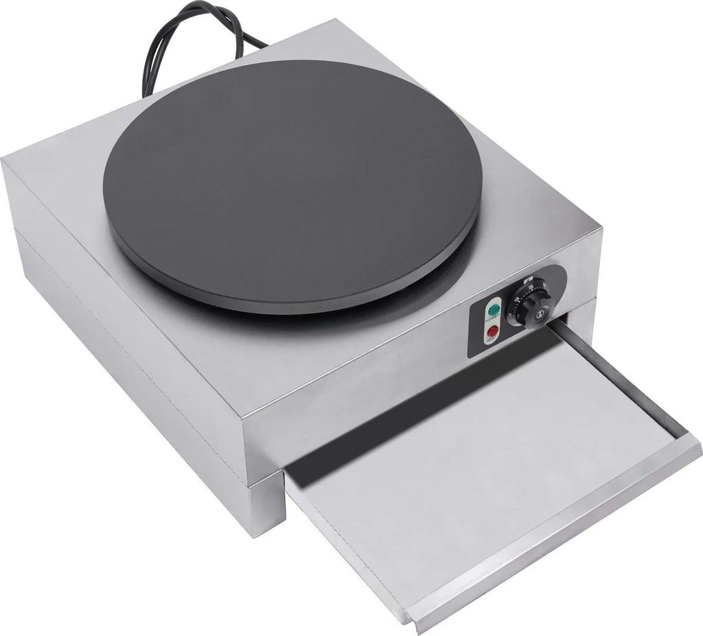 Elektrischer Crêpe Maker - Antihaft-Platte 40 cm - 3 kW - 50–300 °C Regelbar - 220 V 50 Hz - Leicht zu reinigen - Für Crêpes & Pfannkuchen