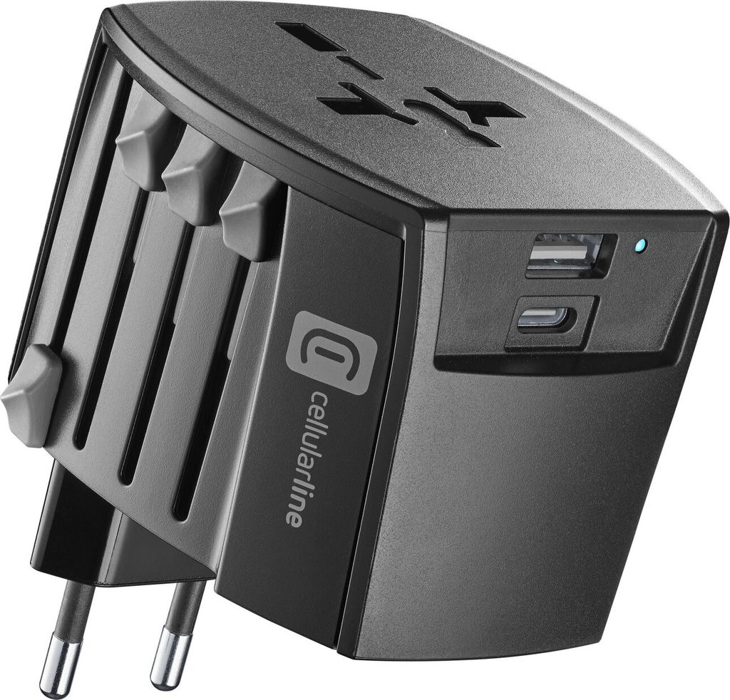 Dual Port World Travel Charger 20W Black (60473) Produktbild 