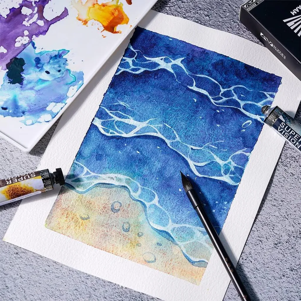 Papier aquarelle grain fin 300g coton - Bloc blanc 19x13cm 20 pages