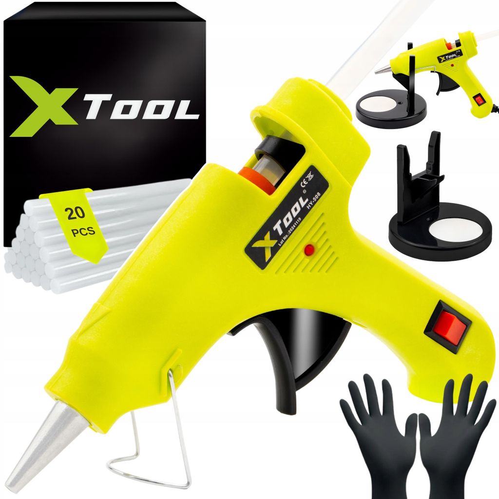 Heißklebepistole Xtool mit 20 Klebesticks 7mm – 60W Klebepistole für DIY, Basteln & Reparaturen