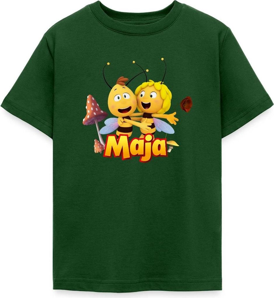 Spreadshirt Biene Maja Freundschaft Mit Willi Teenager T-Shirt, 134/146 (9-11 Jahre), Forstgrün