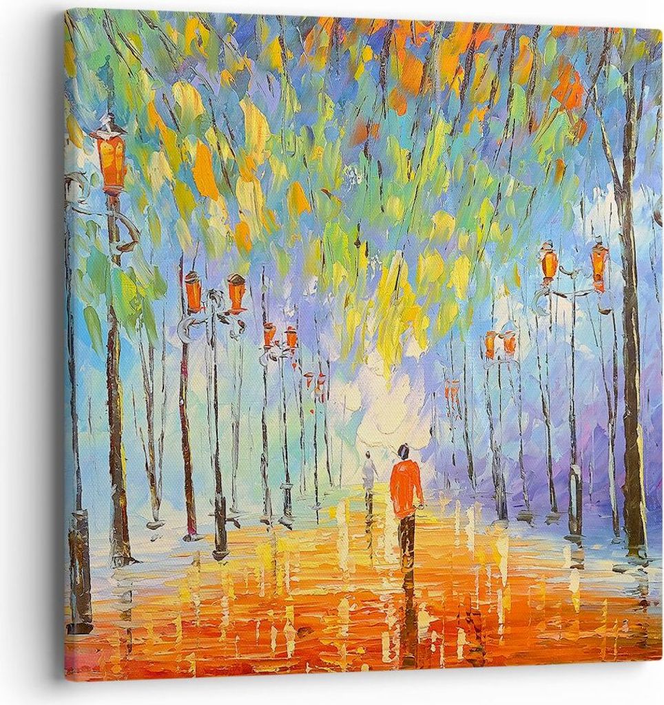 Bild auf Leinwand - Leinwandbild - Park Natur - 40x40cm - Wand Bild - Wanddeko - Wandbilder - Leinwanddruck - Bilder - Kunstdruck - Wanddekoration ...