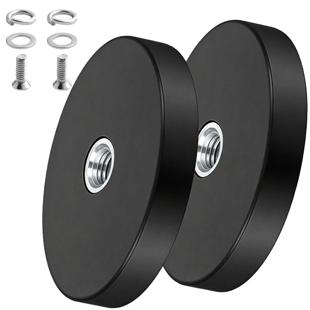 Gummierter Neodym Magnet 88mm mit Gewinde M8, 30kg starker Produktbild 