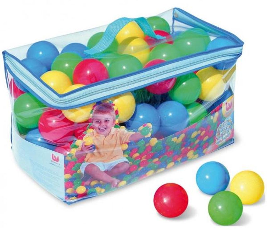 Sac de 100 balles multicolores en plastique - tente a Image du produit 