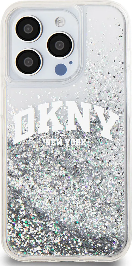 Coque iPhone 14 Pro DKNY Liquid Glitter Arch Logo Flexible Transparente