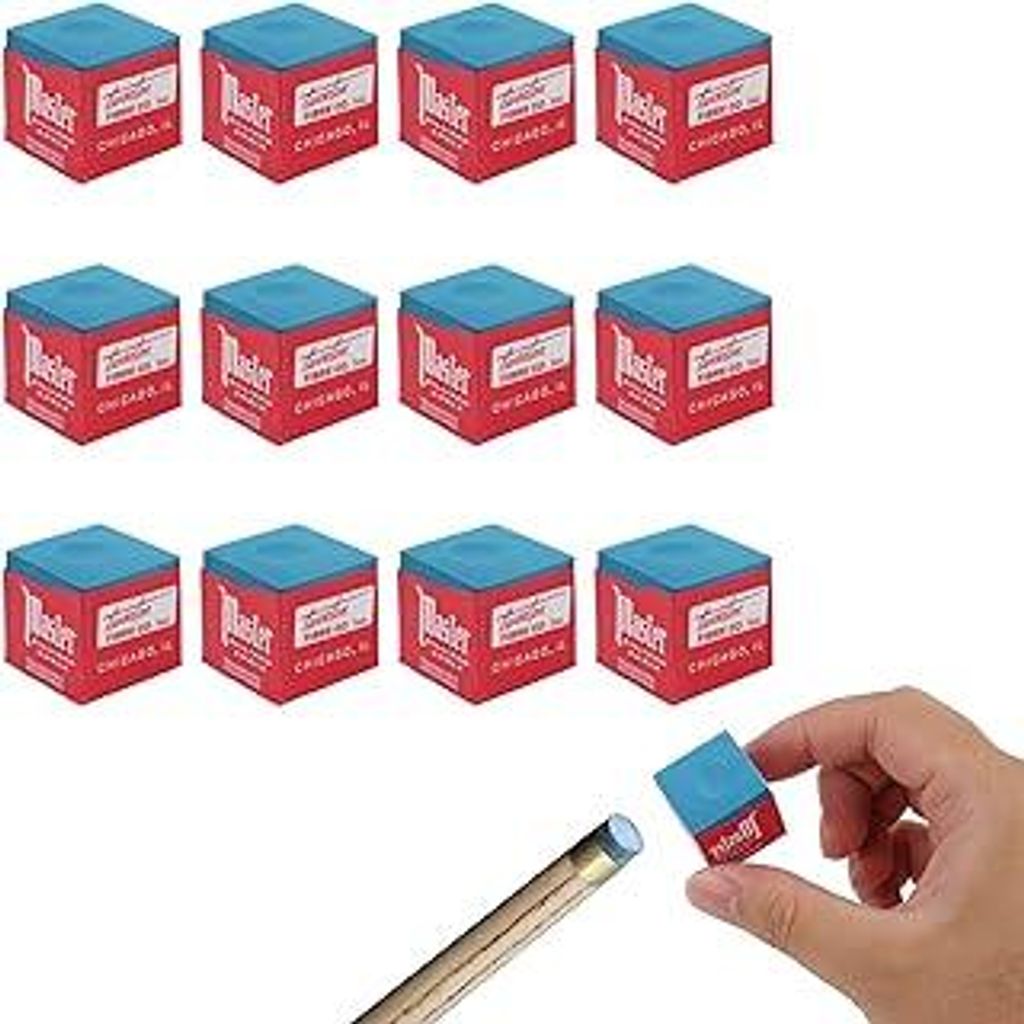12 Stück Billardkreide, Kreide Fuer billardqueues, Cue Chalk, Billard zubehör, Premium Pool Queue Kreide in Blau, rutschfeste und Langlebige Krei...