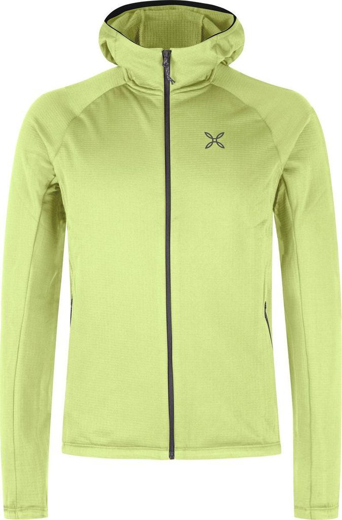 Montura Fadis Grid Hooded Maglia - Herren Fleecejacke mit Kapuze (MMAP85X), Farbe:202-SUNNY LIME, Größe:XS