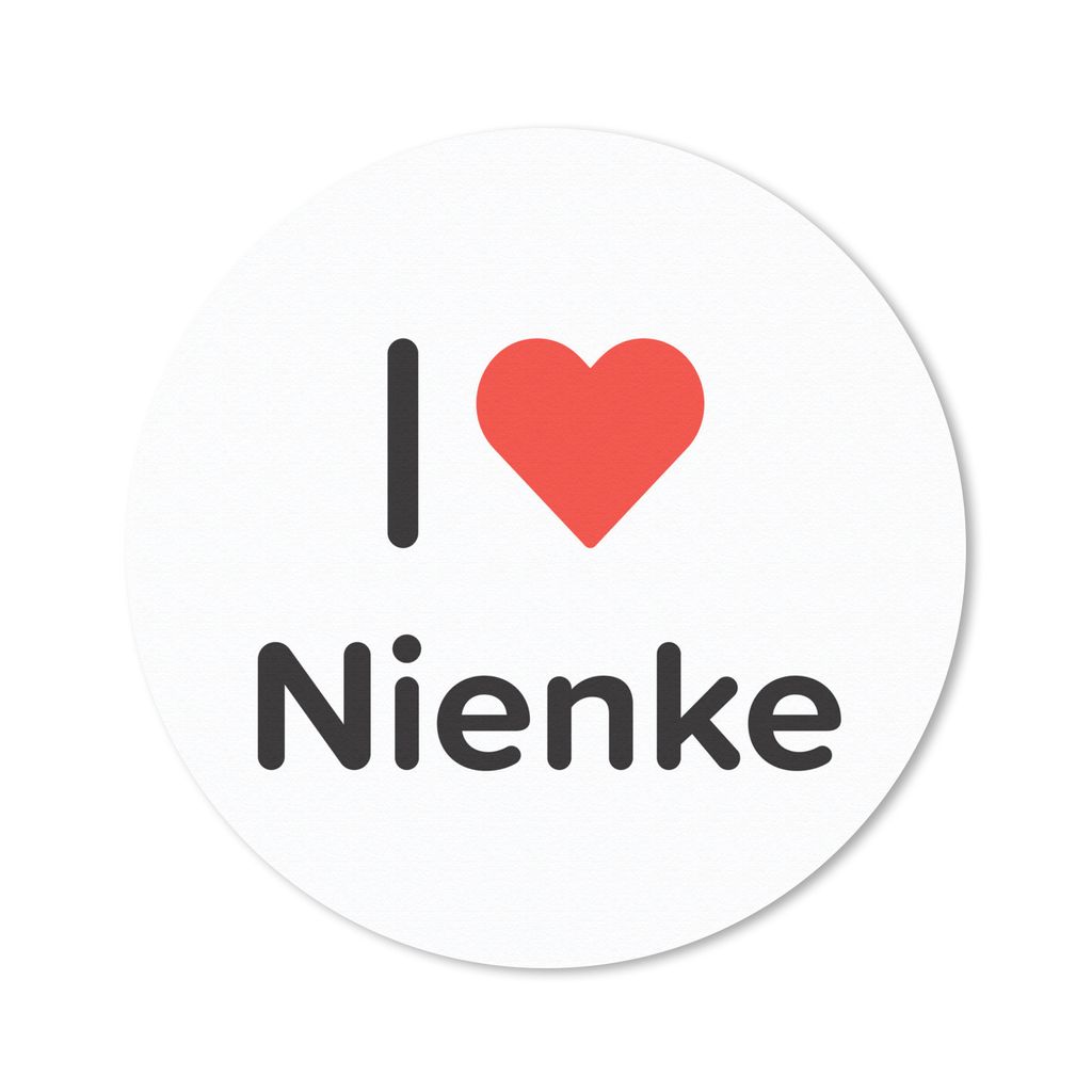 MuchoWow Mauspad Mousepad Ich liebe - Nienke - Mädchen 40x40 cm - Mousepads - Maus Mat - Pad - Mausunterlage - Schreibtisch Accessoires