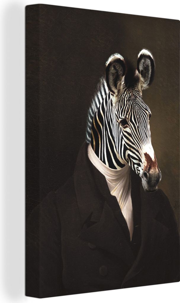 OneMillionCanvasses - Leinwandbilder - 90x140 cm, Alte Meister - Ölgemälde - Zebra, Wandbilder Kunstdruck Wanddekoration - Foto auf Leinwand - ...