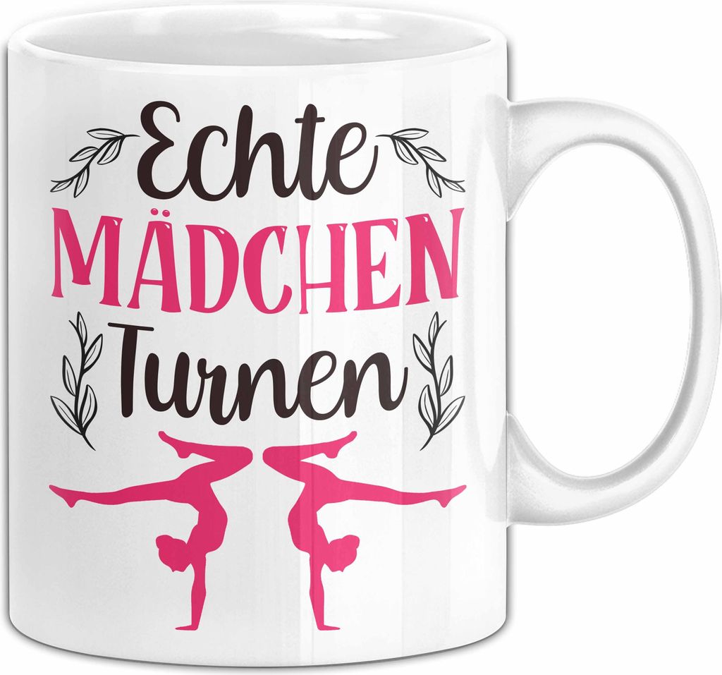 Turnerin Tasse Geschenk Echte Mädchen Turnen Frauen Mädchen Turnverein Kaffee-Becher (Weiß)