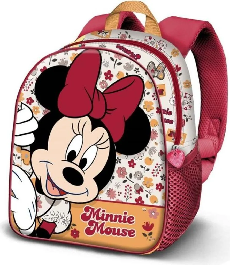 Petit sac à dos scolaire Minnie Mouse 3D Elite pour fille - Rouge 7L
