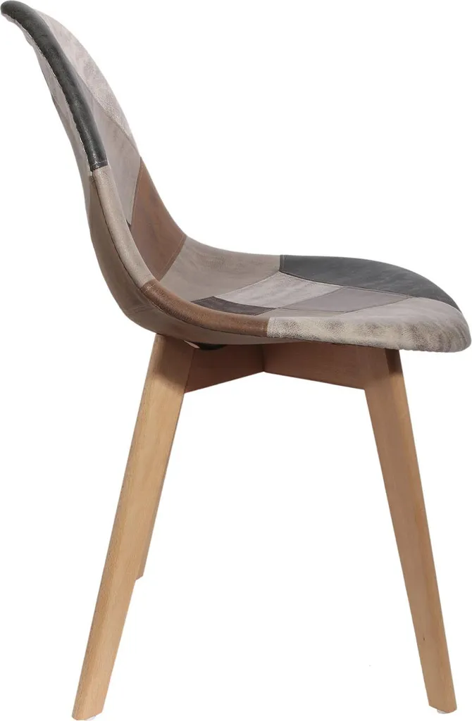 Chaise Patchwork en Polyuréthane - Lot de 4 Chaises Design Nordique - 3