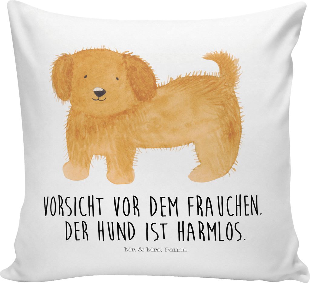 Mr. & Mrs. Panda kuschelkissen 40x40 Hund Flauschig - Weiß - Geschenk, Niedlich, Sofakissen, Witzig, Vierbeiner, Polster, Kissen, Hunde, Kuschel, ...