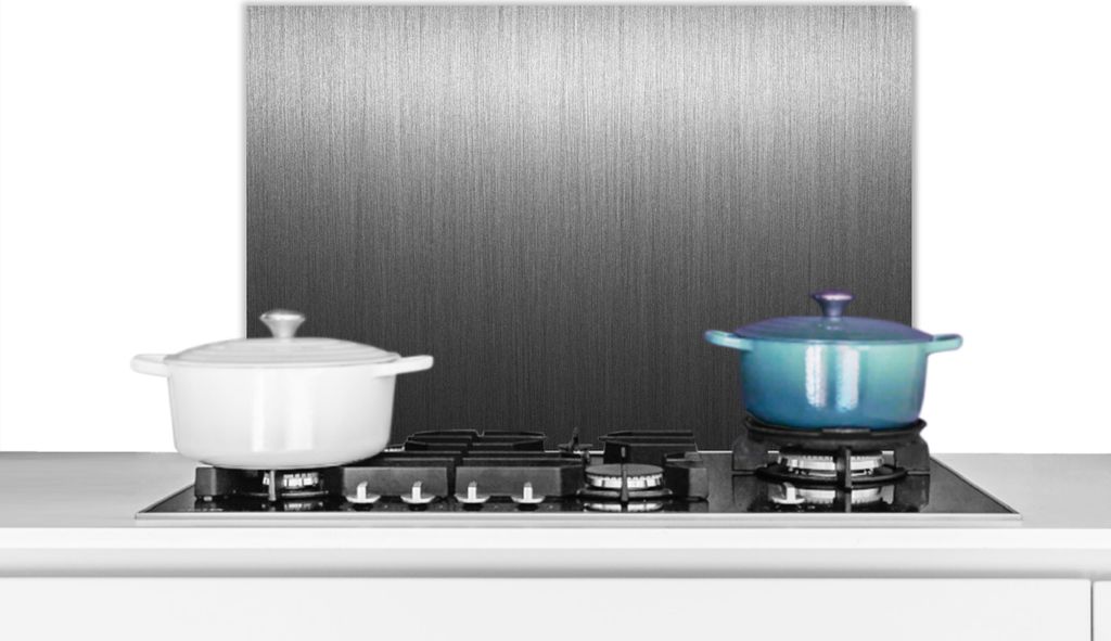 KitchenYeah Spritzschutz Küche - Küchenrückwand - Wandschutz für Herd und Spüle - Metalldruck - Grau - Linie 60x40 - Alu-Dibond (Alternativ...