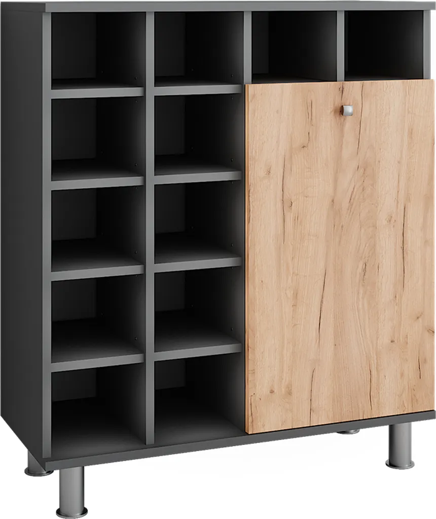 Commode de rangement linge Vicco Fynn Anthracite et Bois 78x91,6cm