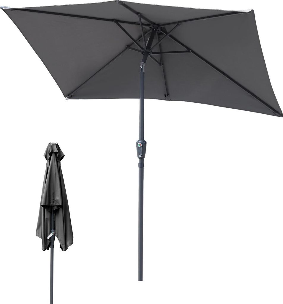 Faziango Sonnenschirm 2 × 3 m modular – Zusammensetzbarer Gartenschirm, wetterfest, grau