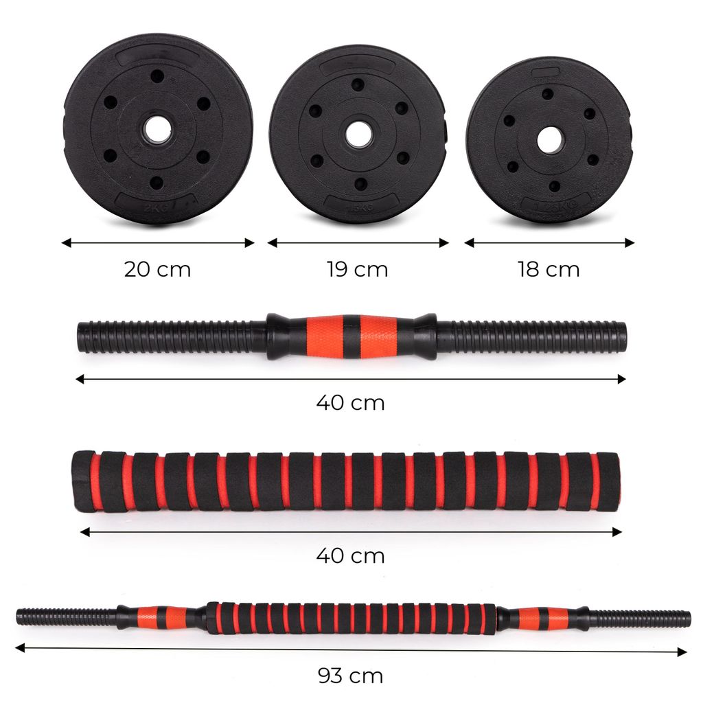 Nastavitelné činky 2x 10kg činka set 20kg tyč Obrázek produktu 10