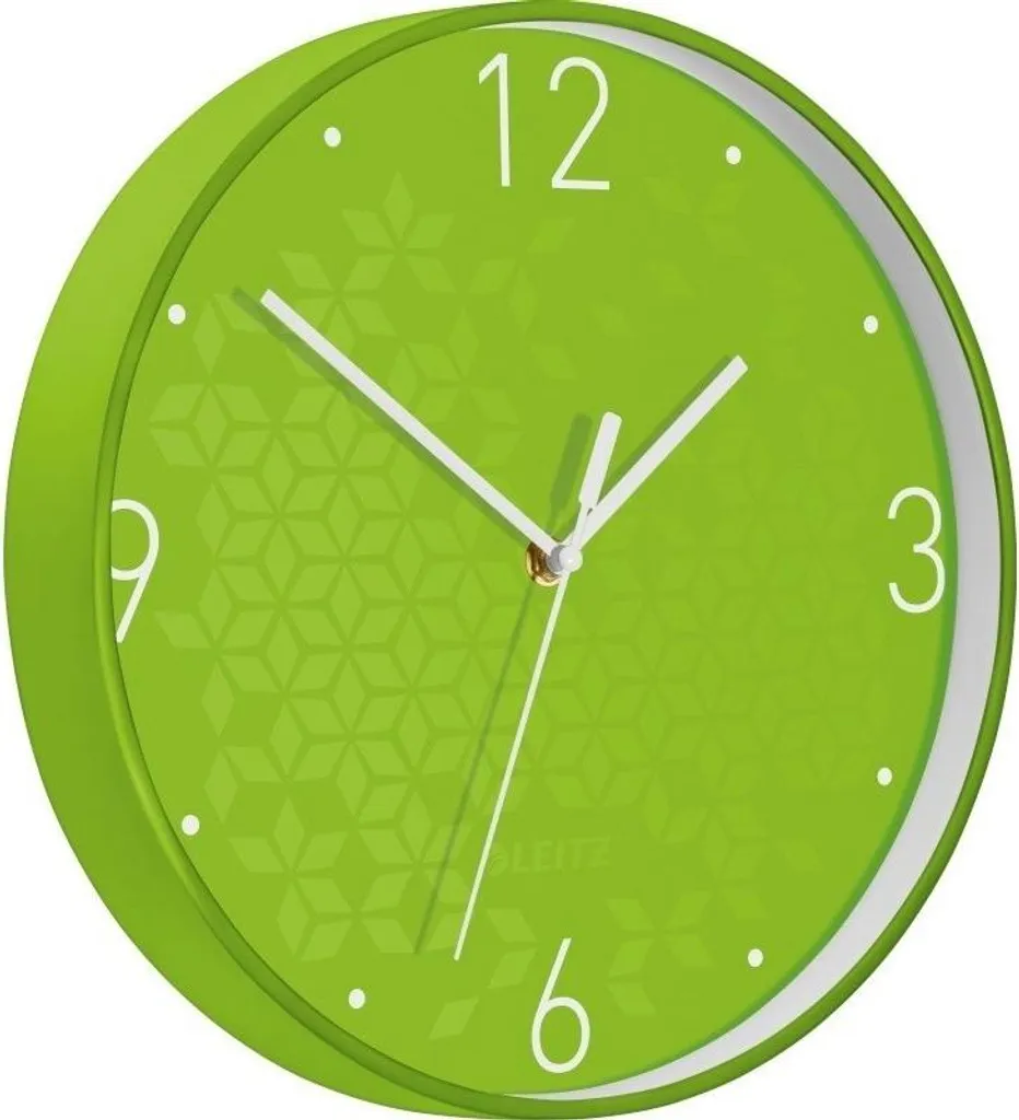 Horloge murale silencieuse LEITZ WOW Verte pour une concentration maximale