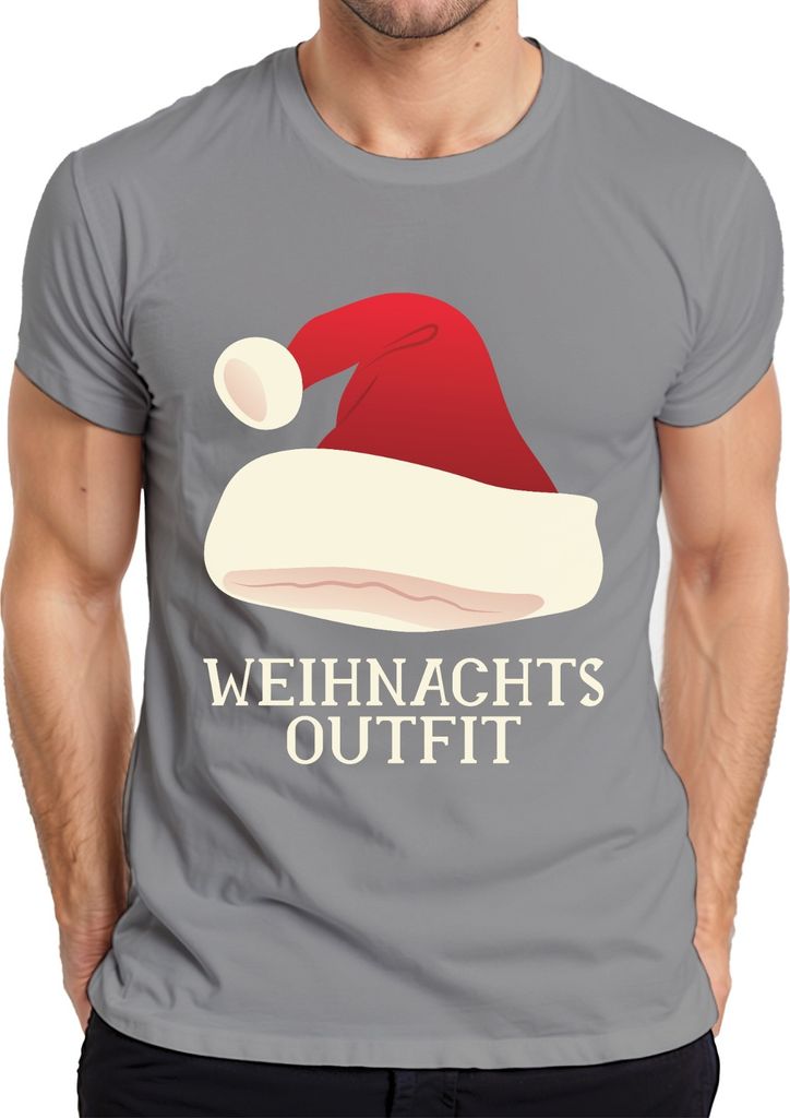 Weihnachtsoutfit Weihnachtsmütze - Weihnachten Weihnachtsgeschenk Christmas Herren T-Shirt, Grau, 3XL